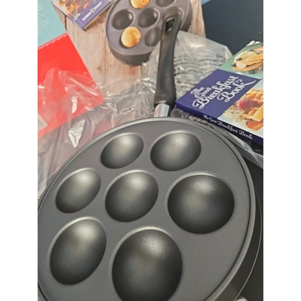 NEW Nordic Ware Filled Pancake Pan Ebelskiver Cast Aluminum Make Filled‎ Pancake